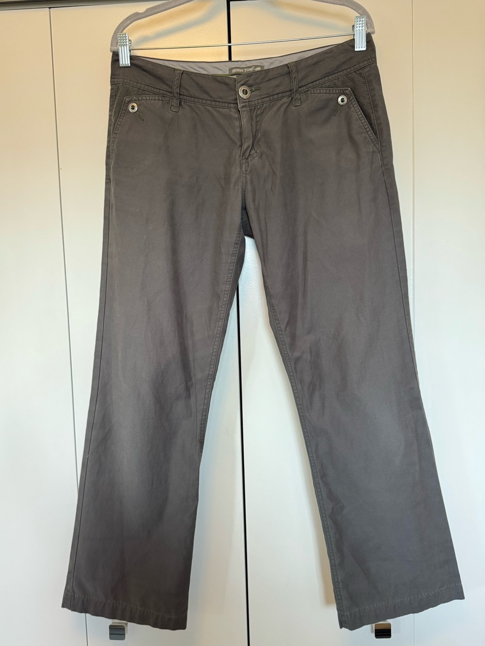 Horny Toad Women's Organic Cotton Blend Grey Straight Leg Chino Pants Size 6
